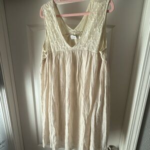Elegant Cream Lace and cotton tunic